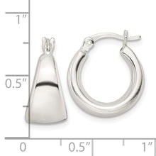 Load image into Gallery viewer, Sterling Silver Polished &amp; Tapered Round Hoop Earrings
