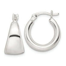 Load image into Gallery viewer, Sterling Silver Polished &amp; Tapered Round Hoop Earrings
