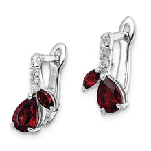 Load image into Gallery viewer, Sterling Silver RH-plated 2.20t.w. GA/White Topaz Hinged Earrings
