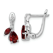 Load image into Gallery viewer, Sterling Silver RH-plated 2.20t.w. GA/White Topaz Hinged Earrings
