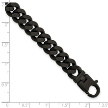 Load image into Gallery viewer, Sterling Silver Mens Matte Finish Black Ruthenium Curb Bracelet
