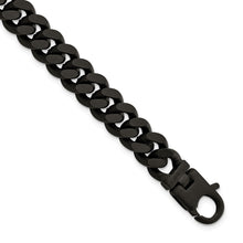 Load image into Gallery viewer, Sterling Silver Mens Matte Finish Black Ruthenium Curb Bracelet
