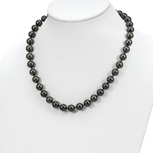 Load image into Gallery viewer, Sterling Silver Majestik Rh-pl 10-11mm Black Imitation Shell Pearl Necklace
