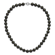 Load image into Gallery viewer, Sterling Silver Majestik Rh-pl 10-11mm Black Imitation Shell Pearl Necklace
