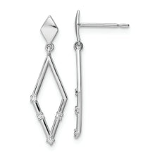 Load image into Gallery viewer, 14k White Gold Madi K CZ Dangle Post Earrings
