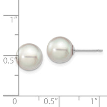 Load image into Gallery viewer, 14K White Gold 8-9mm Round Grey Saltwater Akoya Culture Pearl Earrings
