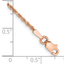 Load image into Gallery viewer, 14k Rose Gold 1.50mm Diamond-cut Rope Chain Anklet
