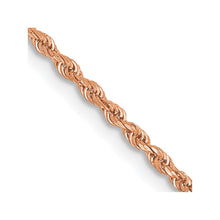 Load image into Gallery viewer, 14k Rose Gold 1.50mm D/C Rope with Lobster Clasp Chain
