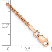Load image into Gallery viewer, 14k Rose Gold 1.75mm D/C Rope with Lobster Clasp Chain
