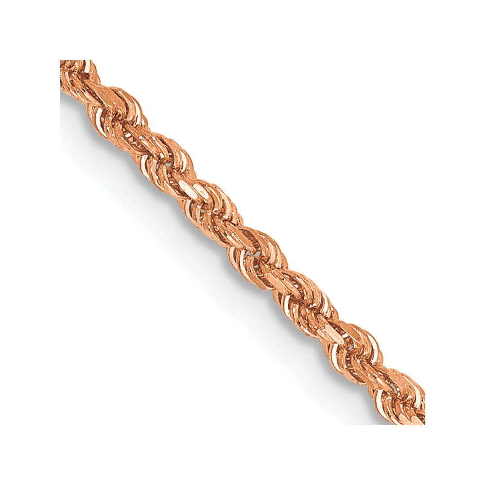 14k Rose Gold 1.75mm D/C Rope with Lobster Clasp Chain