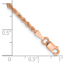 Load image into Gallery viewer, 14k Rose Gold 2mm D/C Rope with Lobster Clasp Chain
