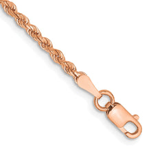 Load image into Gallery viewer, 14k Rose Gold 2mm D/C Rope with Lobster Clasp Chain
