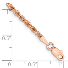 Load image into Gallery viewer, 14k Rose Gold 2.25mm D/C Rope with Lobster Clasp Chain
