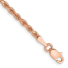 Load image into Gallery viewer, 14k Rose Gold 2.25mm D/C Rope with Lobster Clasp Chain
