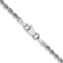 Load image into Gallery viewer, 14k White Gold 2.25mm D/C Rope with Lobster Clasp Chain
