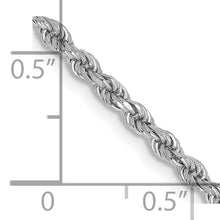 Load image into Gallery viewer, 14k White Gold 2.25mm D/C Rope with Lobster Clasp Chain
