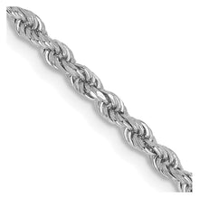 Load image into Gallery viewer, 14k White Gold 2.25mm D/C Rope with Lobster Clasp Chain
