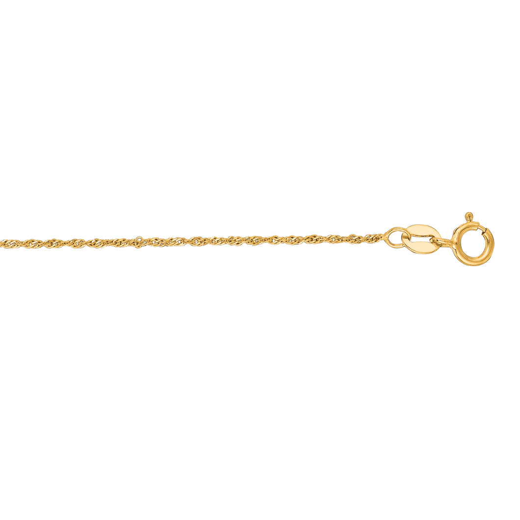 10K Gold 1.1mm Singapore Chain