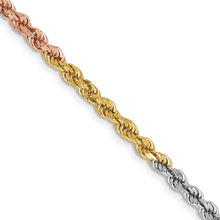Load image into Gallery viewer, 14k Tri-Color 2.9mm D/C Rope Chain
