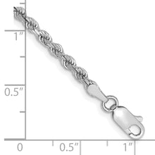 Load image into Gallery viewer, 14k White Gold 2.75mm D/C Rope with Lobster Clasp Chain
