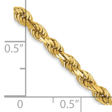 Load image into Gallery viewer, 14k 3mm D/C Rope with Lobster Clasp Chain
