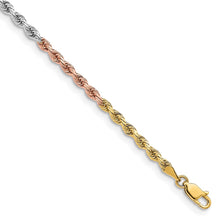 Load image into Gallery viewer, 14k Tri-Color 3mm D/C Rope Chain
