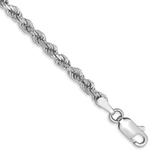 Load image into Gallery viewer, 14k White Gold 3mm D/C Rope with Lobster Clasp Chain
