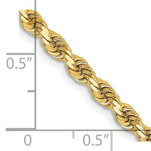 Load image into Gallery viewer, 14k 3.25mm D/C Rope with Lobster Clasp Chain
