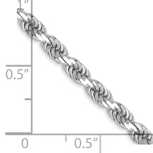 Load image into Gallery viewer, 14k White Gold 3.5mm D/C Rope with Lobster Clasp Chain

