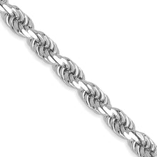 Load image into Gallery viewer, 14k White Gold 3.5mm D/C Rope with Lobster Clasp Chain
