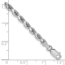Load image into Gallery viewer, 14k White Gold 3.75mm D/C Rope with Lobster Clasp Chain
