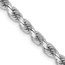 Load image into Gallery viewer, 14k White Gold 3.75mm D/C Rope with Lobster Clasp Chain
