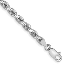 Load image into Gallery viewer, 10k White Gold 4mm Diamond-cut Rope Chain
