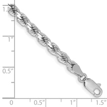 Load image into Gallery viewer, 14k White Gold 4.25mm D/C Rope with Lobster Clasp Chain
