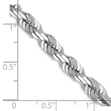 Load image into Gallery viewer, 14k White Gold 5.5mm D/C Rope with Lobster Clasp Chain
