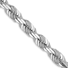 Load image into Gallery viewer, 14k White Gold 5.5mm D/C Rope with Lobster Clasp Chain
