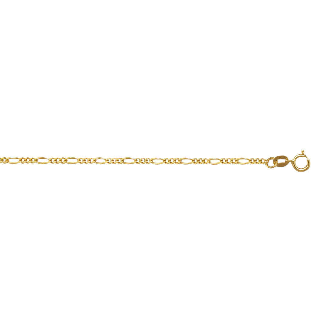 10K Gold 1.9mm Figaro Chain