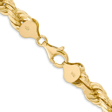 Load image into Gallery viewer, 14K 8mm  D/C Rope with Fancy Lobster Clasp Chain
