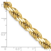 Load image into Gallery viewer, 14K 8mm  D/C Rope with Fancy Lobster Clasp Chain
