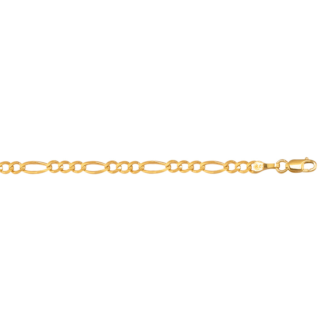 10K Gold 3.7mm Figaro Chain