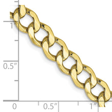 Load image into Gallery viewer, 10k 7mm Semi-Solid Curb Link Chain
