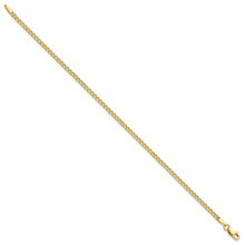 Load image into Gallery viewer, 10k 2.5mm Semi-Solid Curb Link Chain Anklet
