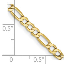 Load image into Gallery viewer, 10k 3.5mm Semi-Solid Figaro Chain
