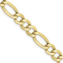 Load image into Gallery viewer, 10k 7.3mm Semi-Solid Figaro Chain
