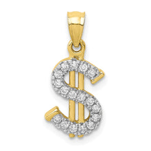 Load image into Gallery viewer, 10K CZ Dollar Sign Pendant

