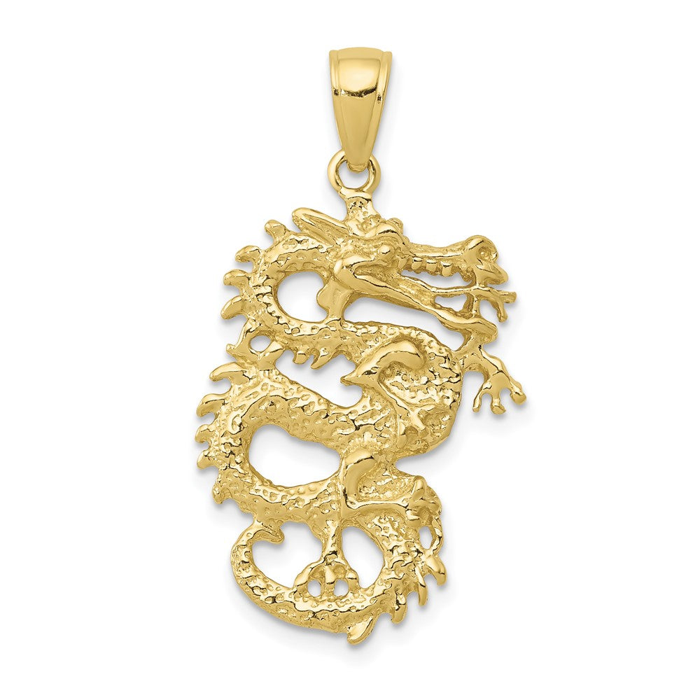 10k Solid 3-D Dragon Pendant