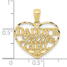 Load image into Gallery viewer, 10k D/C Daddys Little Girl Heart Pendant
