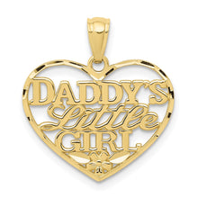 Load image into Gallery viewer, 10k D/C Daddys Little Girl Heart Pendant
