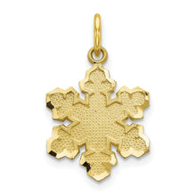 Load image into Gallery viewer, 10k Solid Satin Snowflake Charm
