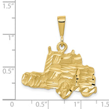 Load image into Gallery viewer, 10k Solid Diamond-cut Semi Truck Charm
